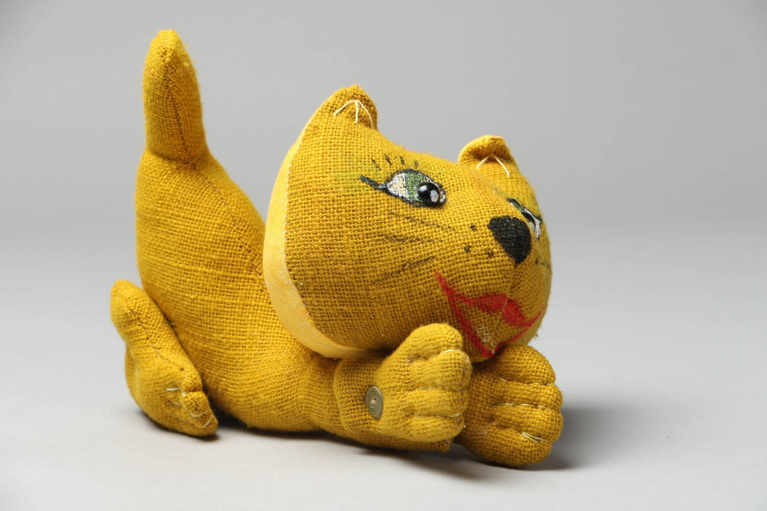 Primitiv handmade Kuscheltier Katze foto 1