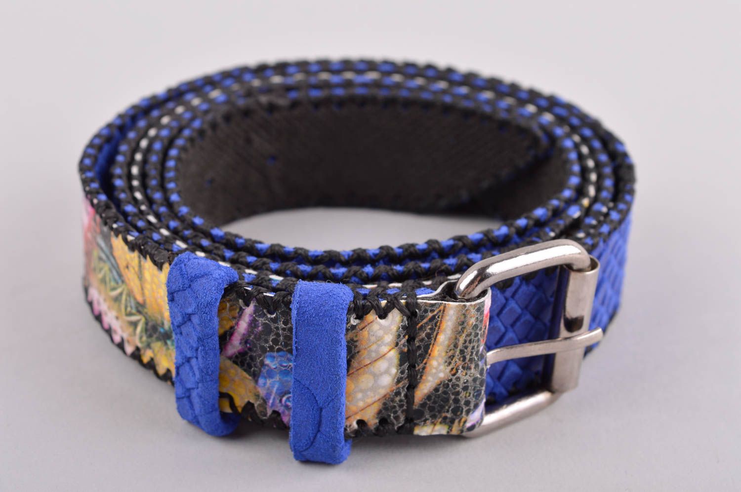 Cinturón artesanal de cuero natural accesorio para mujer regalo original foto 3
