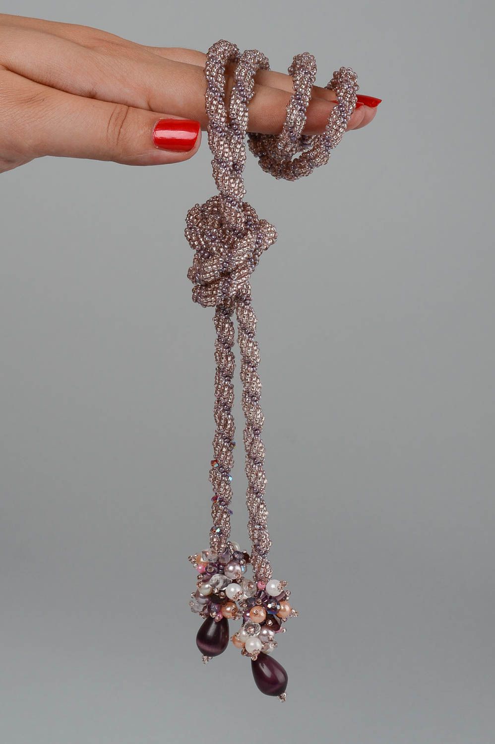 Beaded necklace handmade designer jewelry for women exclusive accessories photo 5