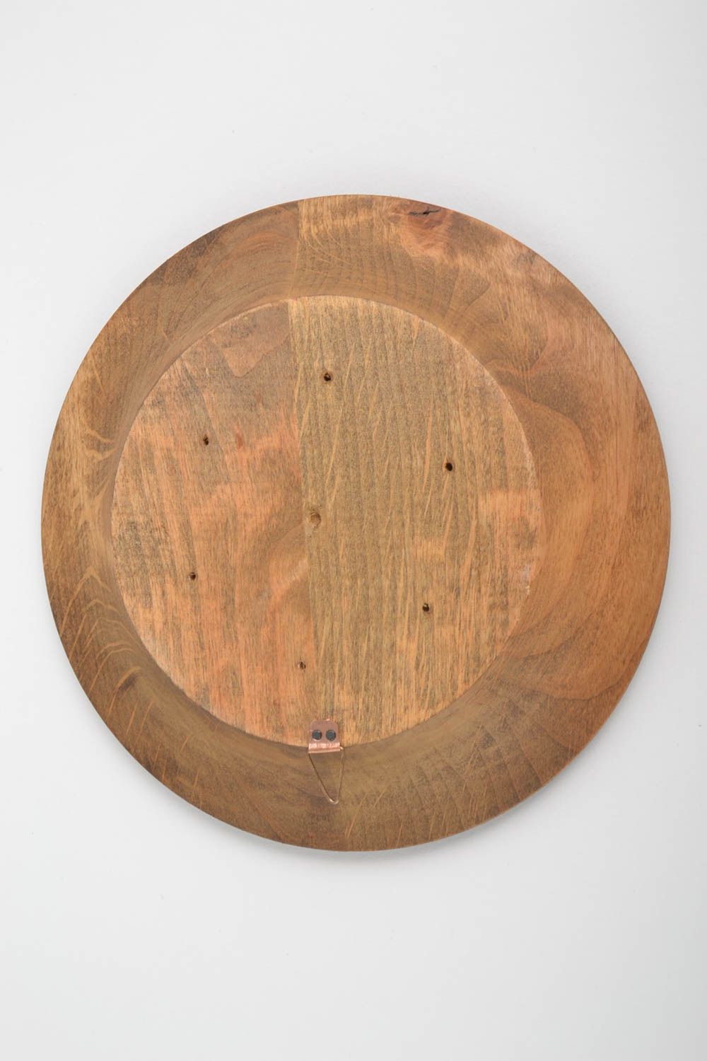 Декоративная тарелка ручной работы подарочная тарелка посуда из дерева фото 3