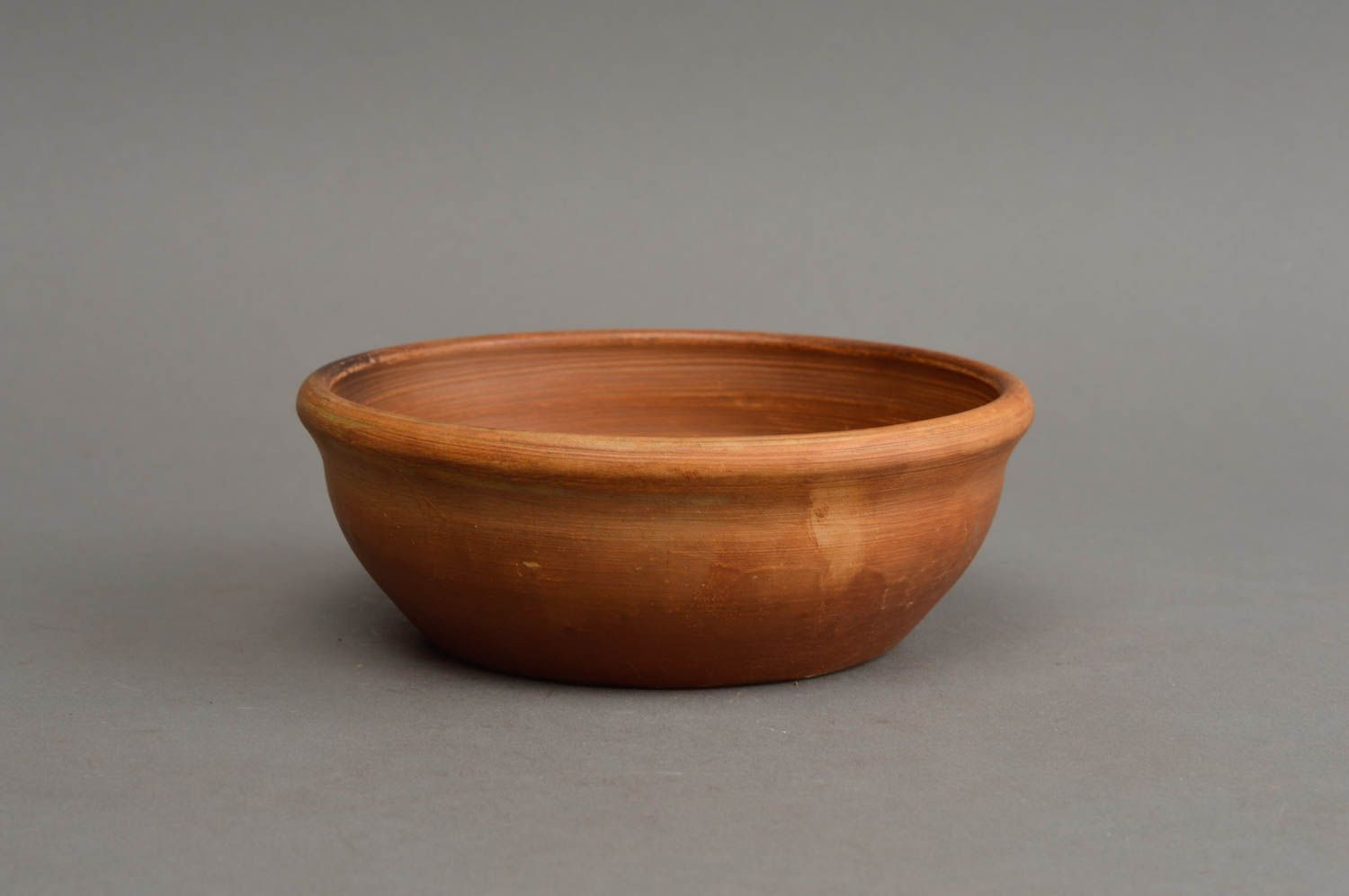 Eco friendly ceramic light brown bowl handmade red clay pottery kitchenware  photo 2