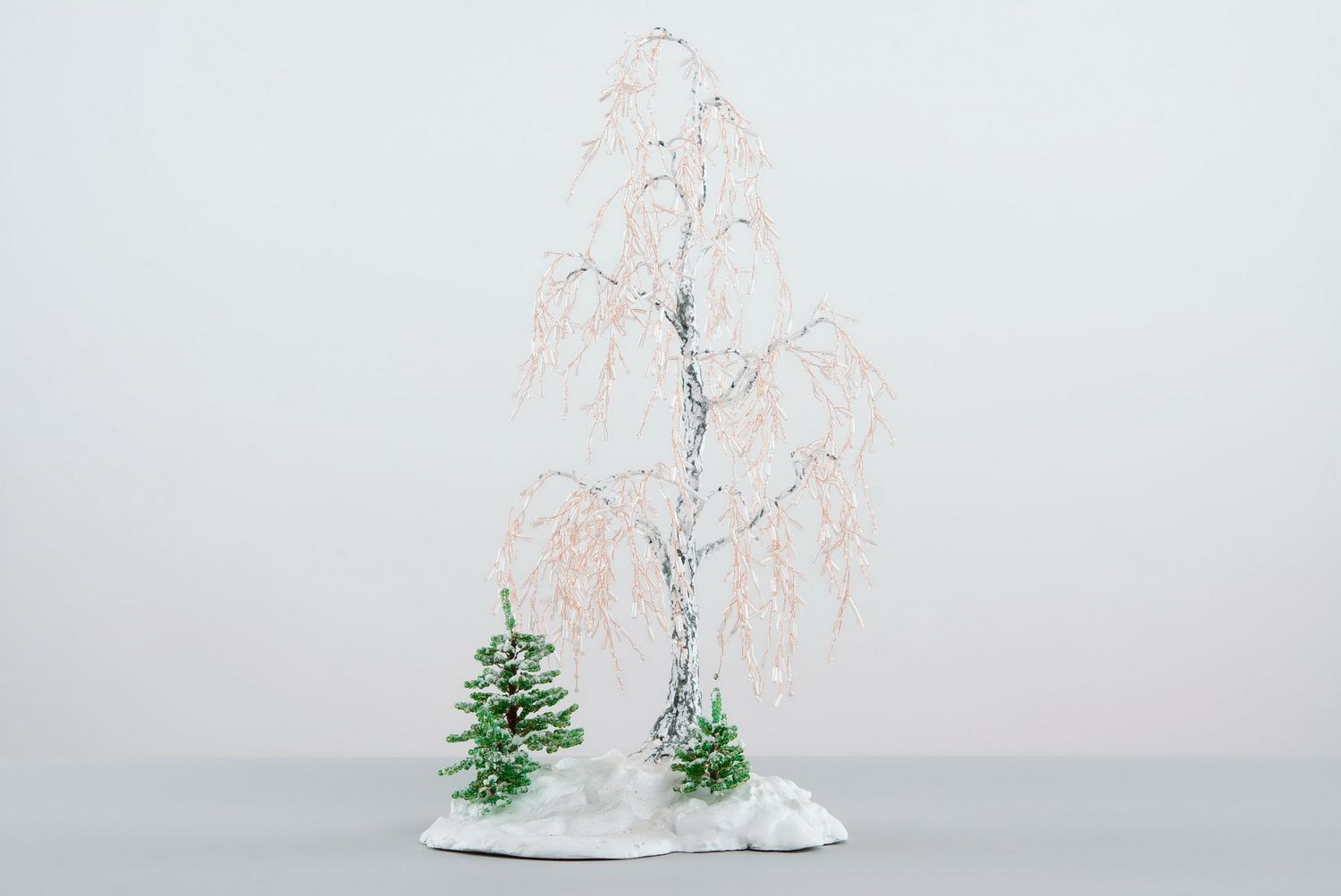 Baum aus Glasperlen Winterliche Birke foto 2