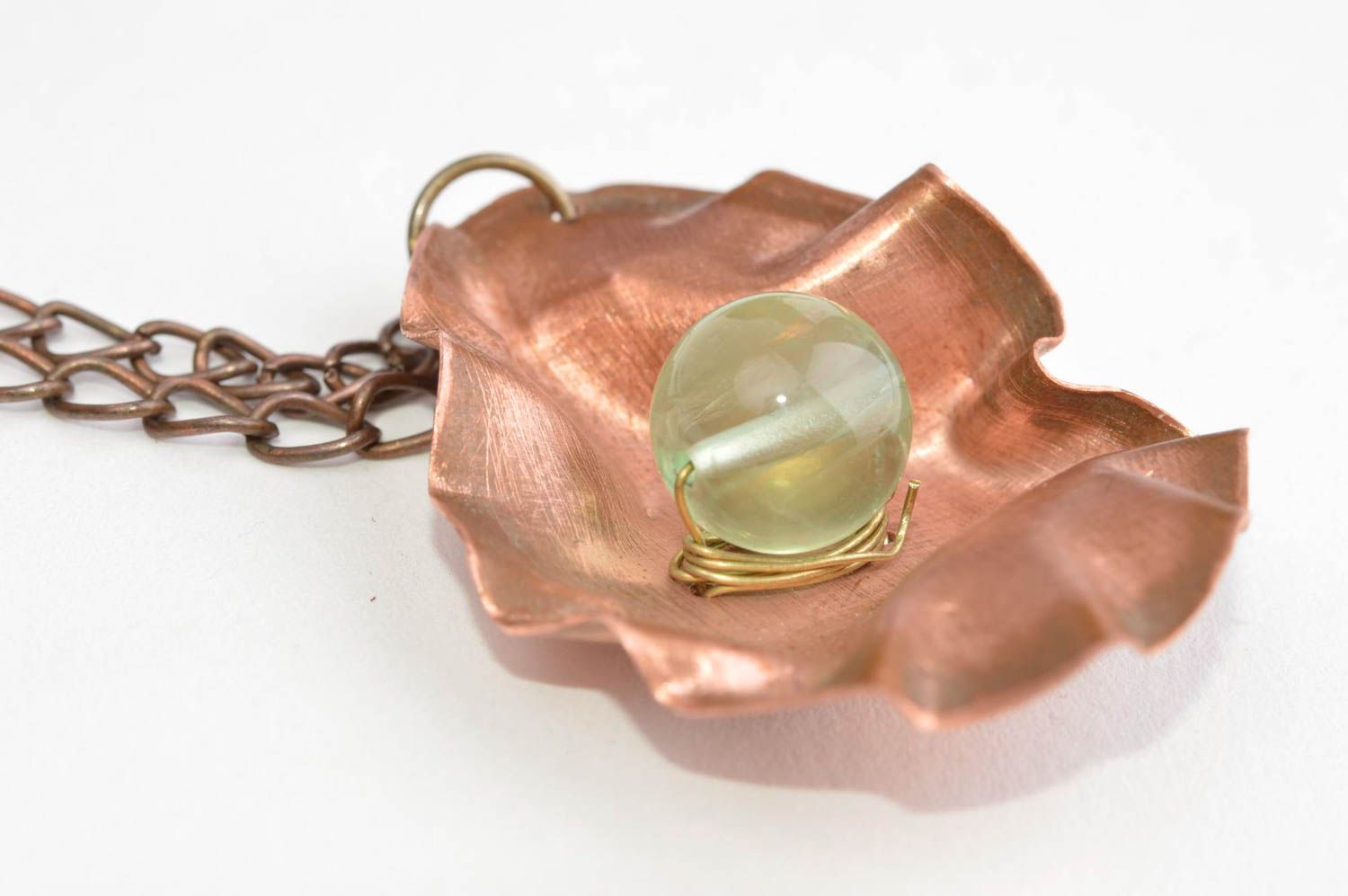 Handmade accessories copper pendant fashion pendant with fluorite women jewelry  photo 4