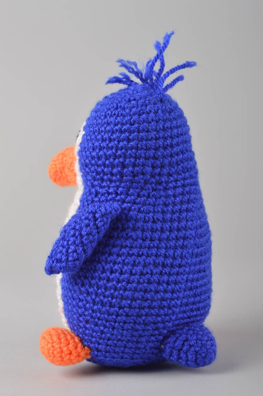 Jouet pingouin Peluche faite main tricotée au crochet sympa Cadeau enfant photo 4