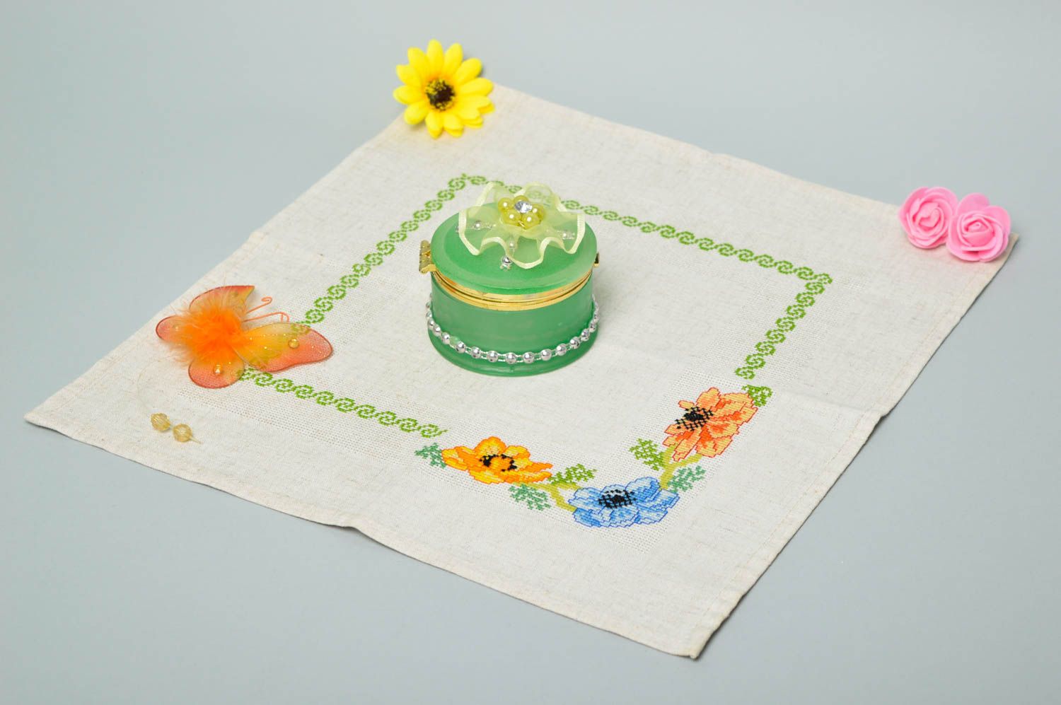 Handmade beautiful home textile unusual flax napkin stylish table decor photo 1