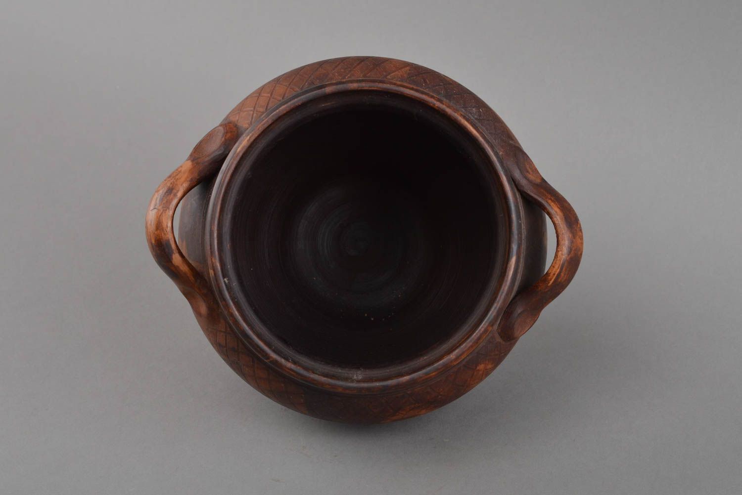 Topf aus Ton für Backen öko reines Geschirr aus Keramik handgemacht 1 l foto 4