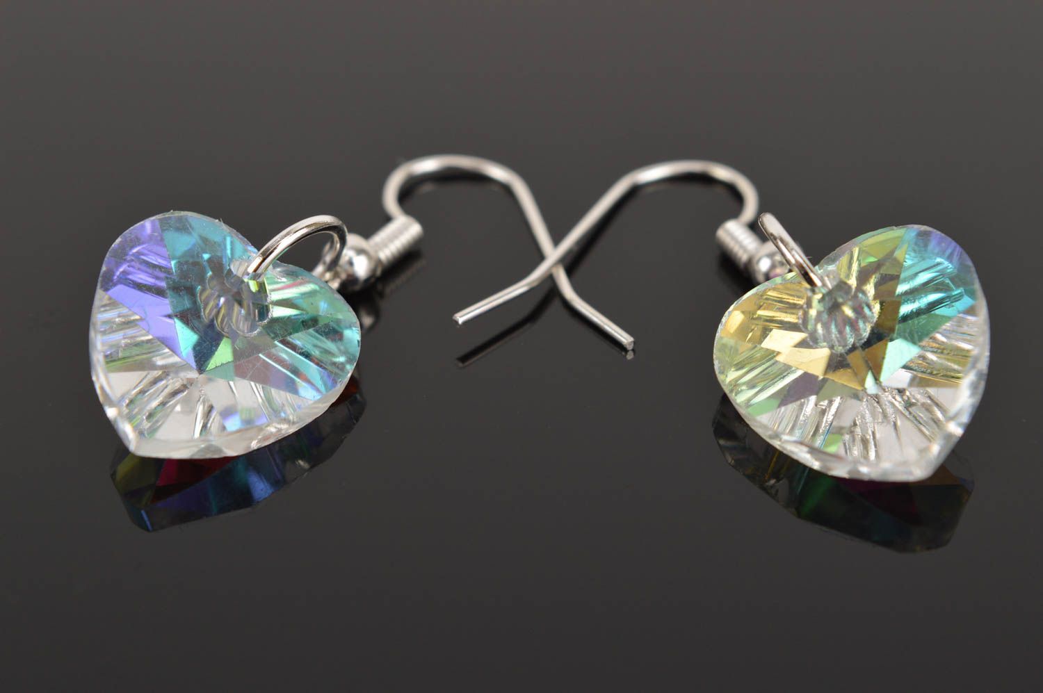 Ohrringe aus Glas handmade Ohrringe Herz Modeschmuck Ohrhänger originell schön foto 5
