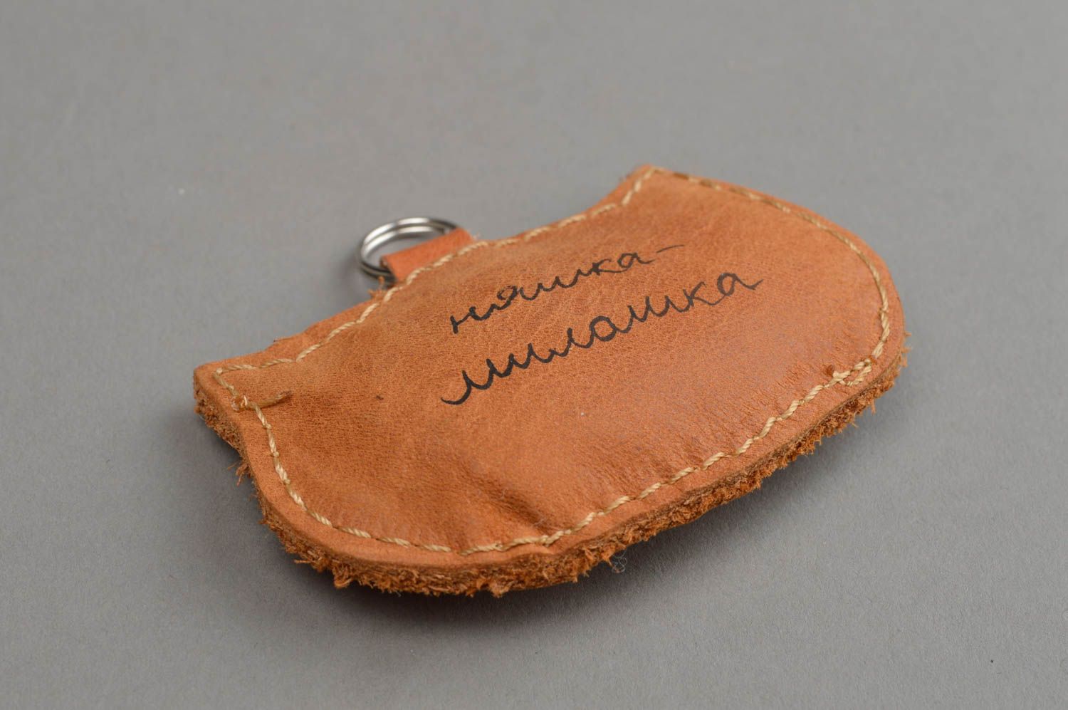 Unusual homemade genuine leather keychain fashion accessories gift ideas photo 4