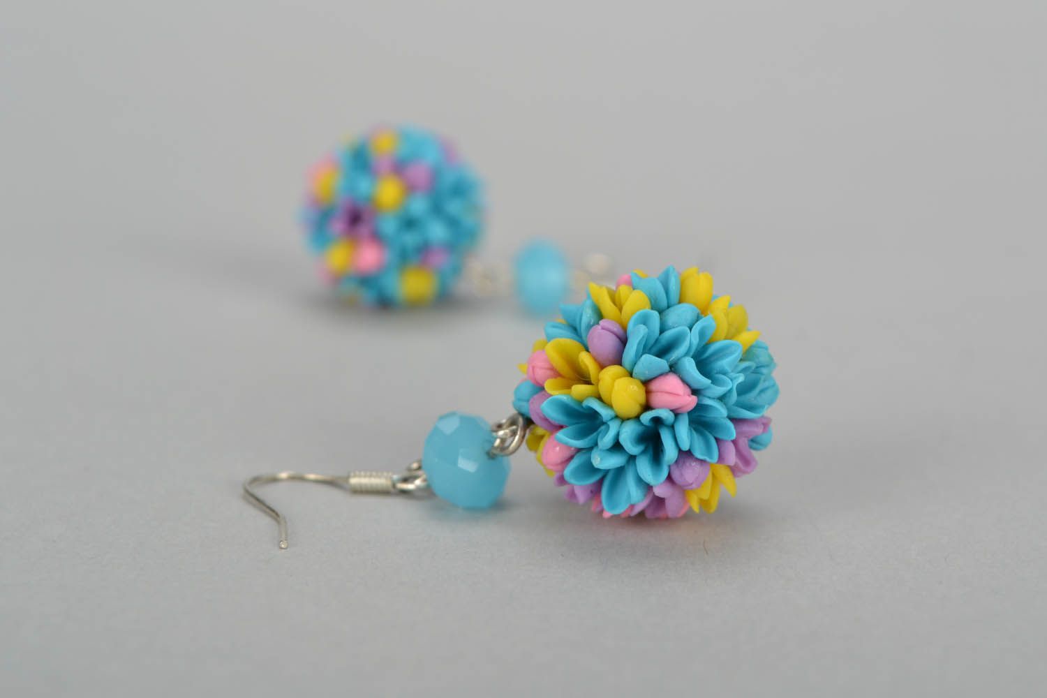 Earrings made of cold porcelain Field Bouquet photo 5