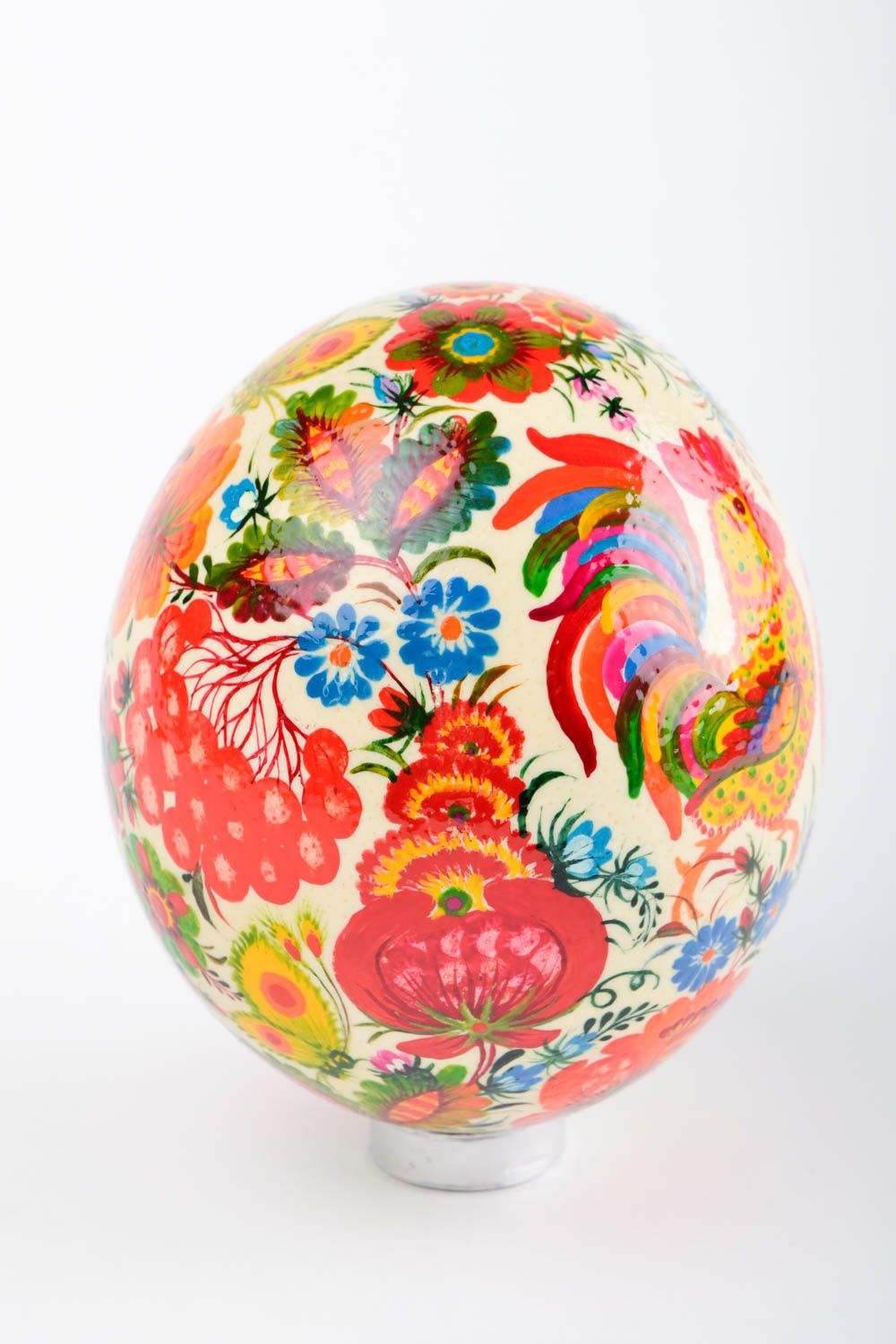 Пасхальное яйцо ручной работы украшение на Пасху предмет интерьера с петухами фото 4