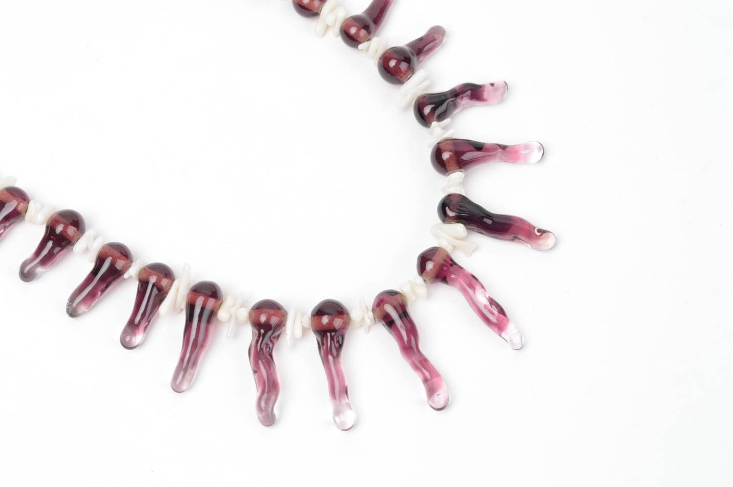 Beautiful handmade glass bead necklace beadwork ideas accessories for girls photo 2