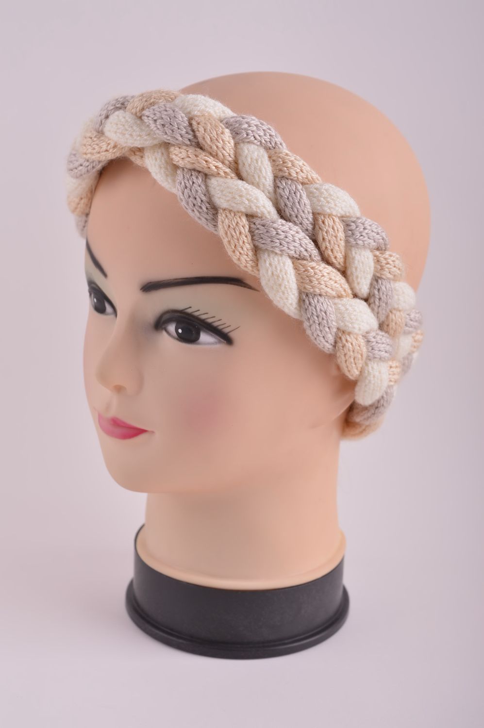Аксессуар для волос хэнд мэйд повязка на голову ободок на голову светлый  фото 2