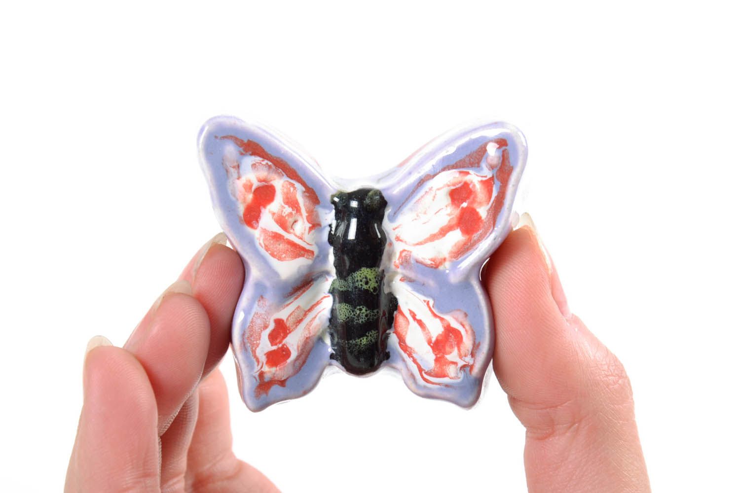 Dekorativer Magnet auf Kühlschrank Schmetterling foto 2