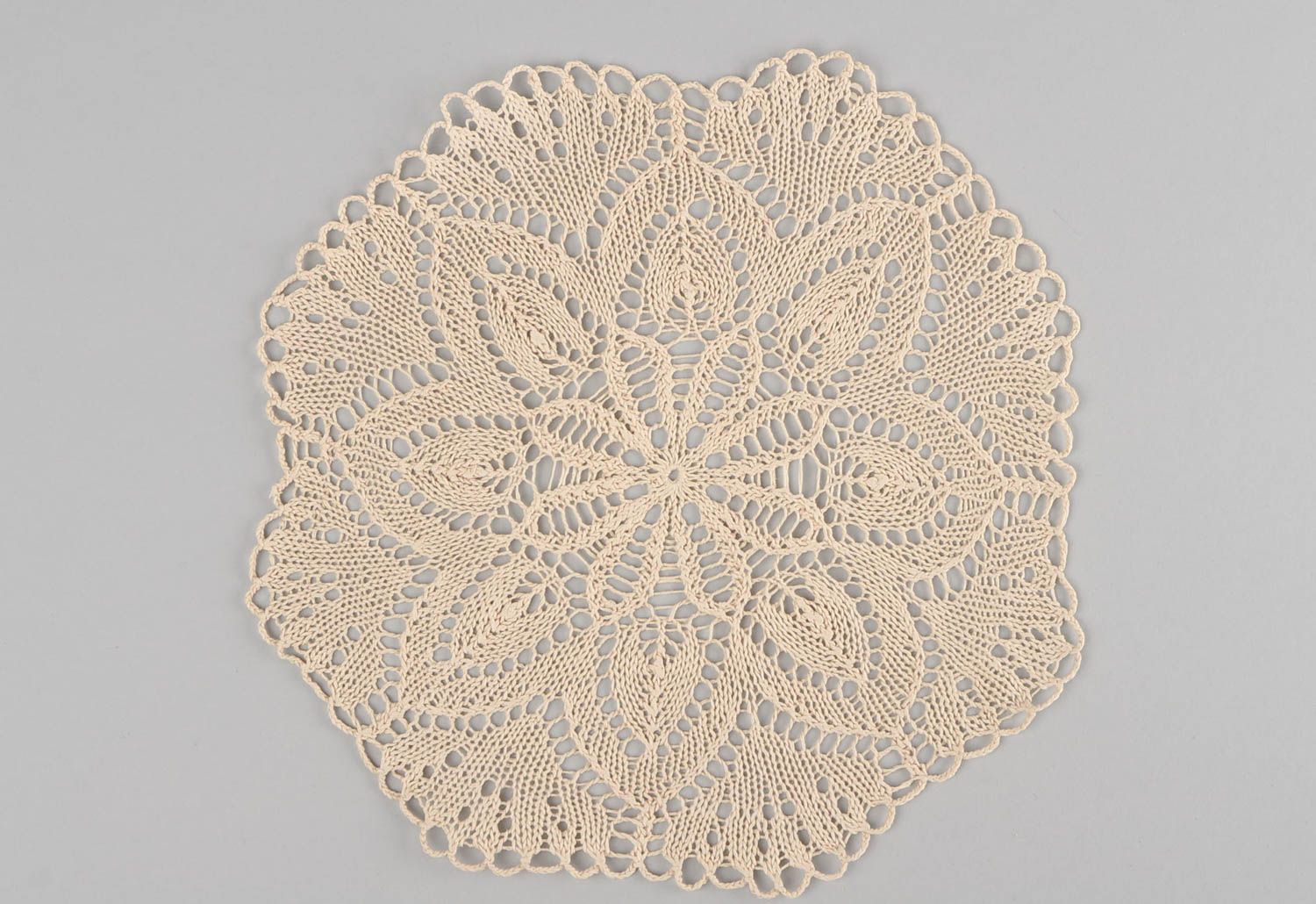Decorative handmade knitted napkin cotton designer tablecloth for interior photo 3