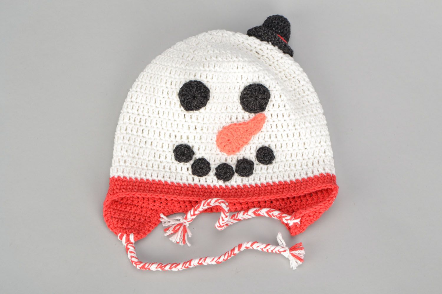 Cappello di lana fatto a mano pupazzo di neve accessorio divertente da bambini
 foto 2