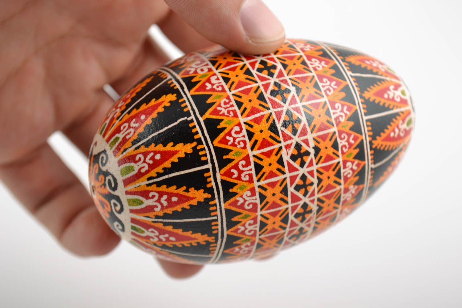Unusual colorful handmade painted goose egg for Easter decor photo 2