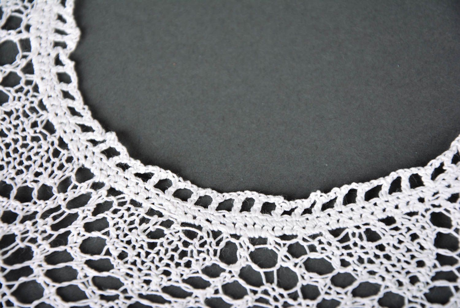 Handmade crocheted collar unusual openwork collar stylish feminine collar photo 5