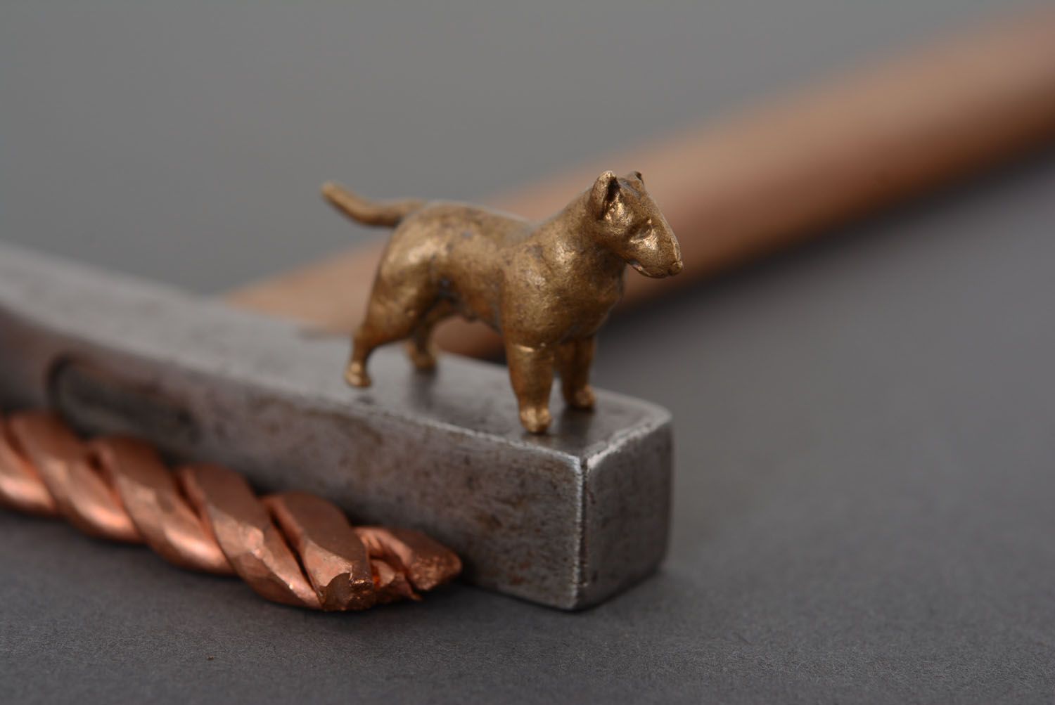 Figurine en bronze Bull-terrier faite main photo 1