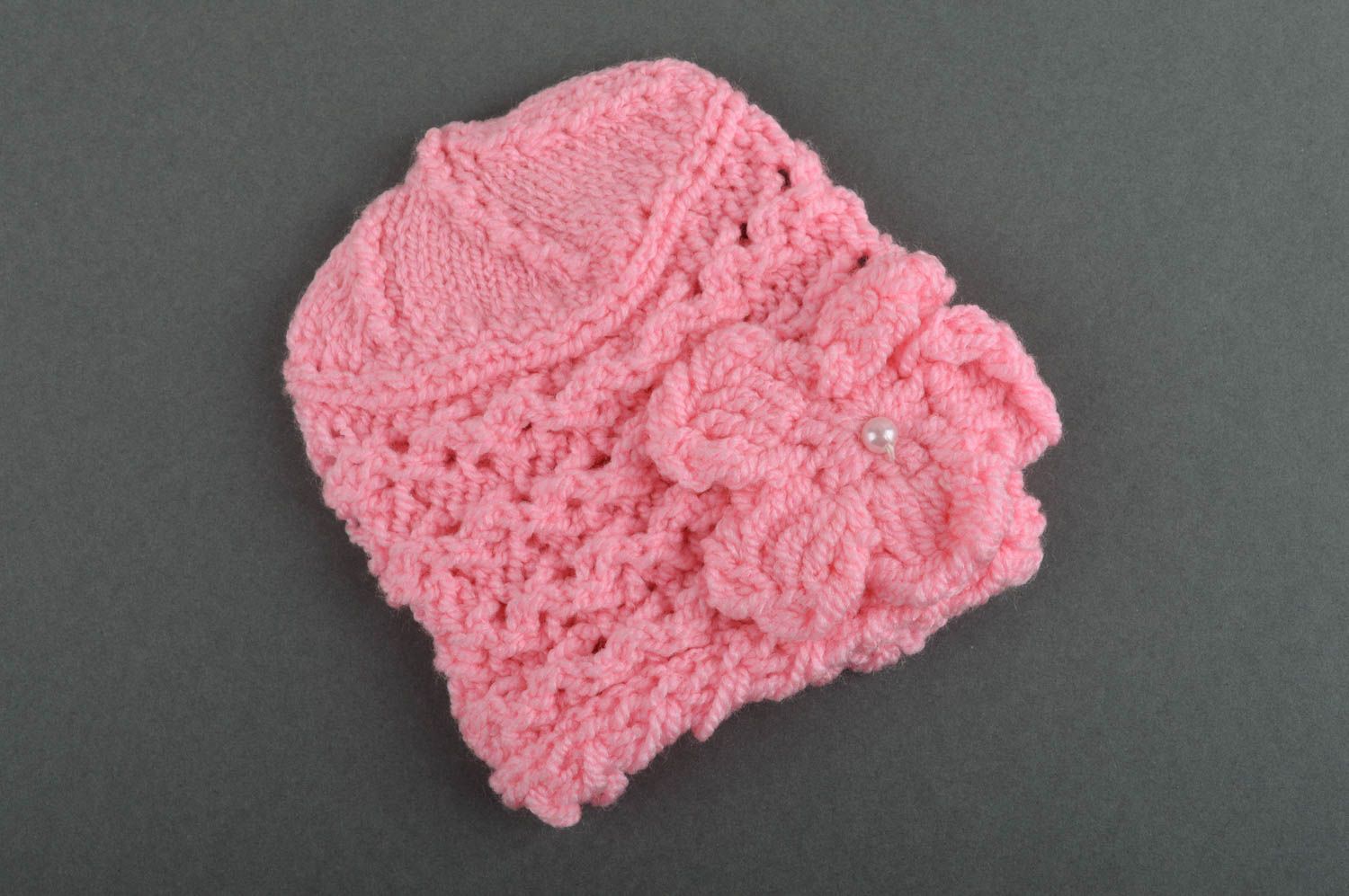 Handmade Häkel Mütze in Rosa handgemachte Mütze zarte schöne Mütze für Mädchen foto 2