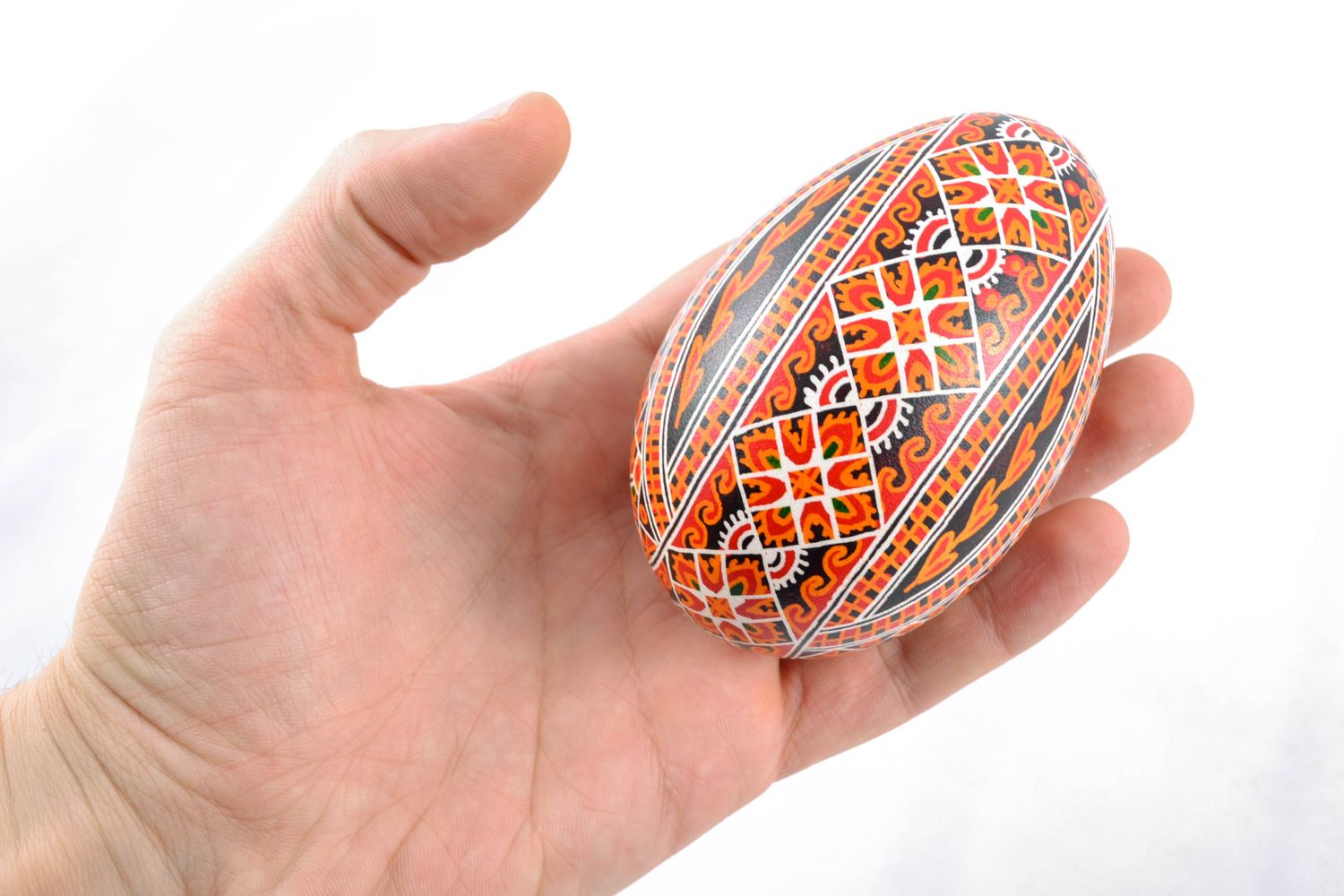 Handmade decorative egg painted with acrylics photo 2