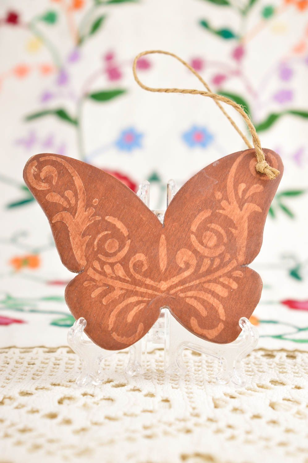 Decoración navideña hecha a mano regalo original elemento decorativo mariposa foto 1