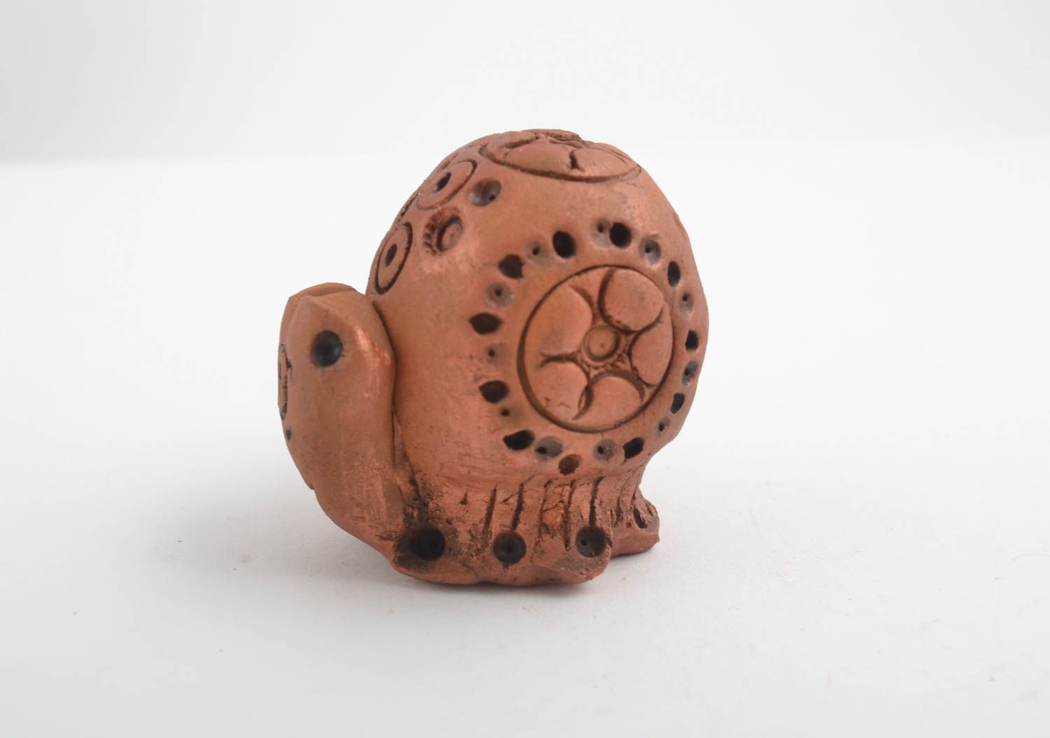 Miniatur Figur Handmade Deko Ton Figur Keramik Figur bemalte lustige Schnecke  foto 5