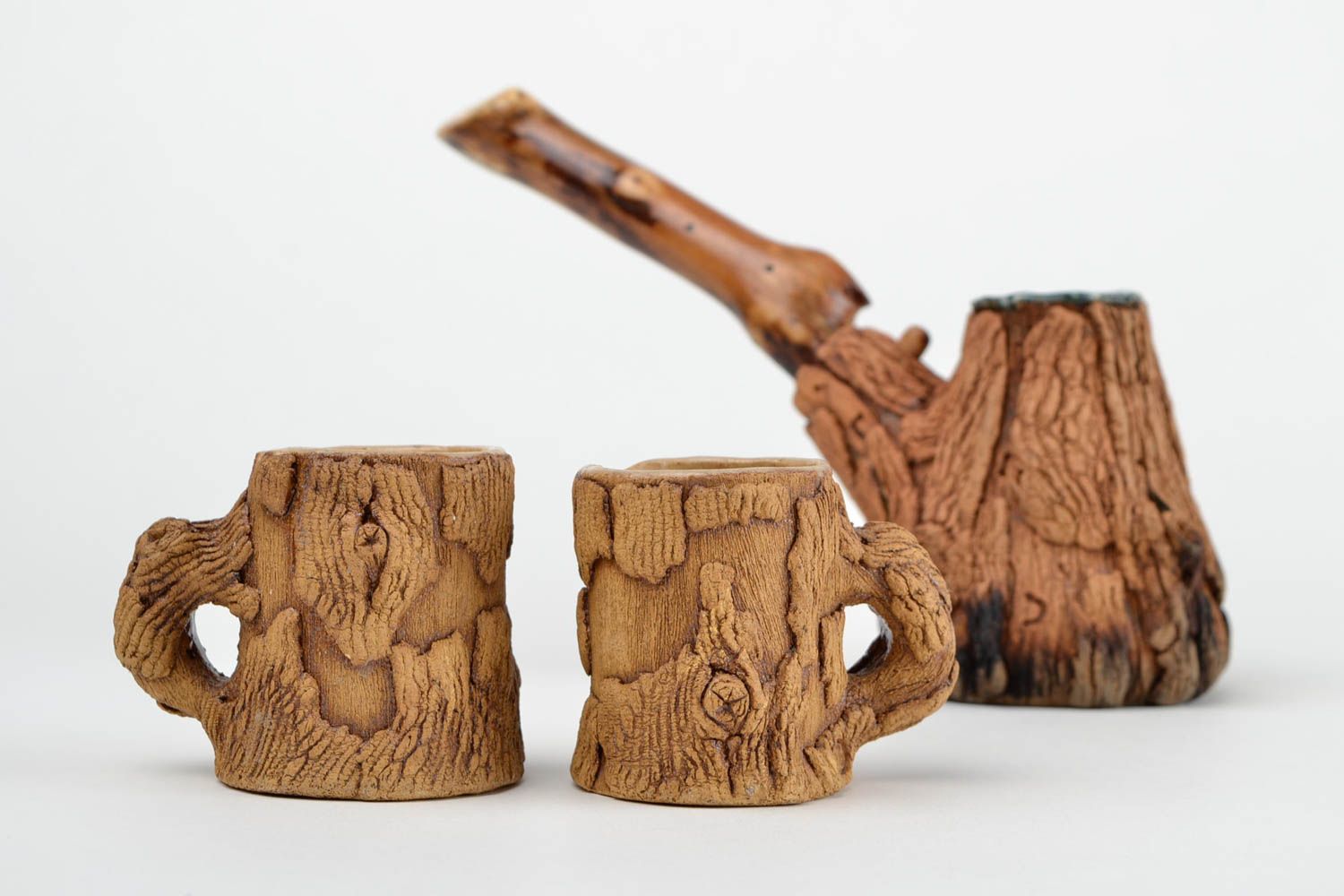 Cezve y tazas artesanales de mayólica utensilios de cocina regalo original foto 3