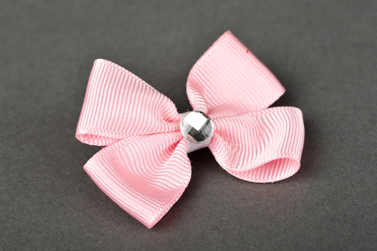 Hair accessory pink handmade girls hair butterfly clip ribbon hair bow nice gift photo 2