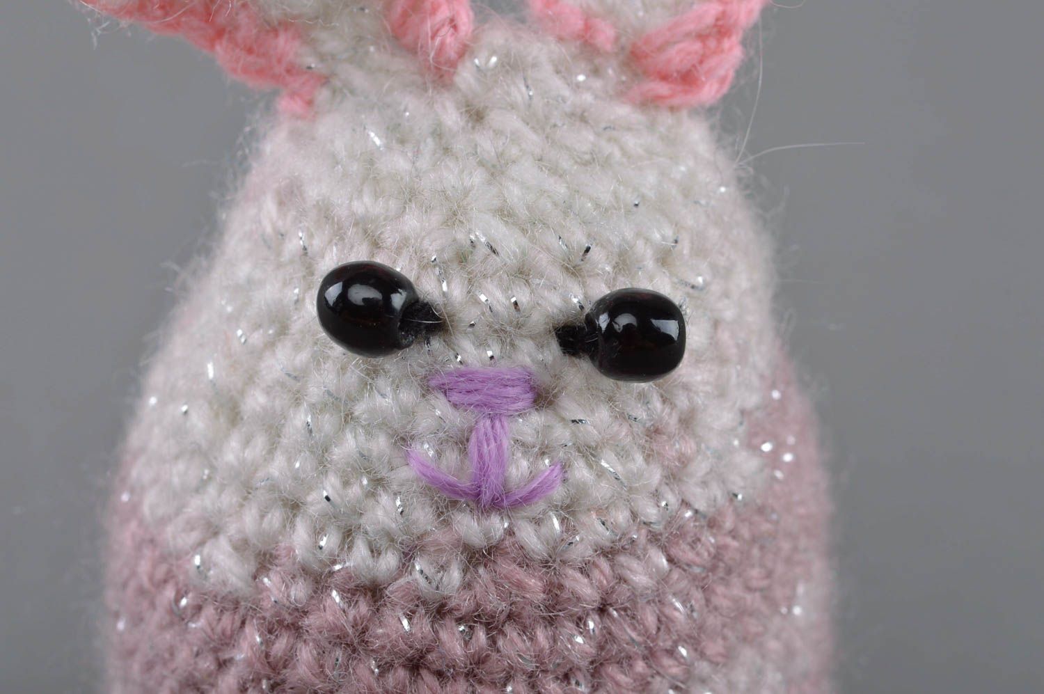 Soft crocheted toy bunny bright little beautiful handmade present for children photo 3
