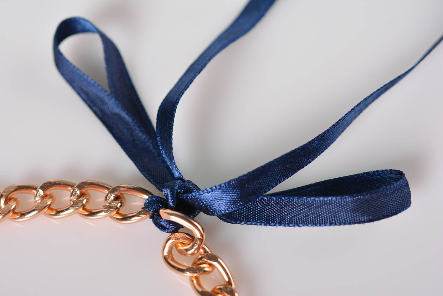 Collier textile fait main Bijou textile bleu avec fleurs Accessoire femme photo 5