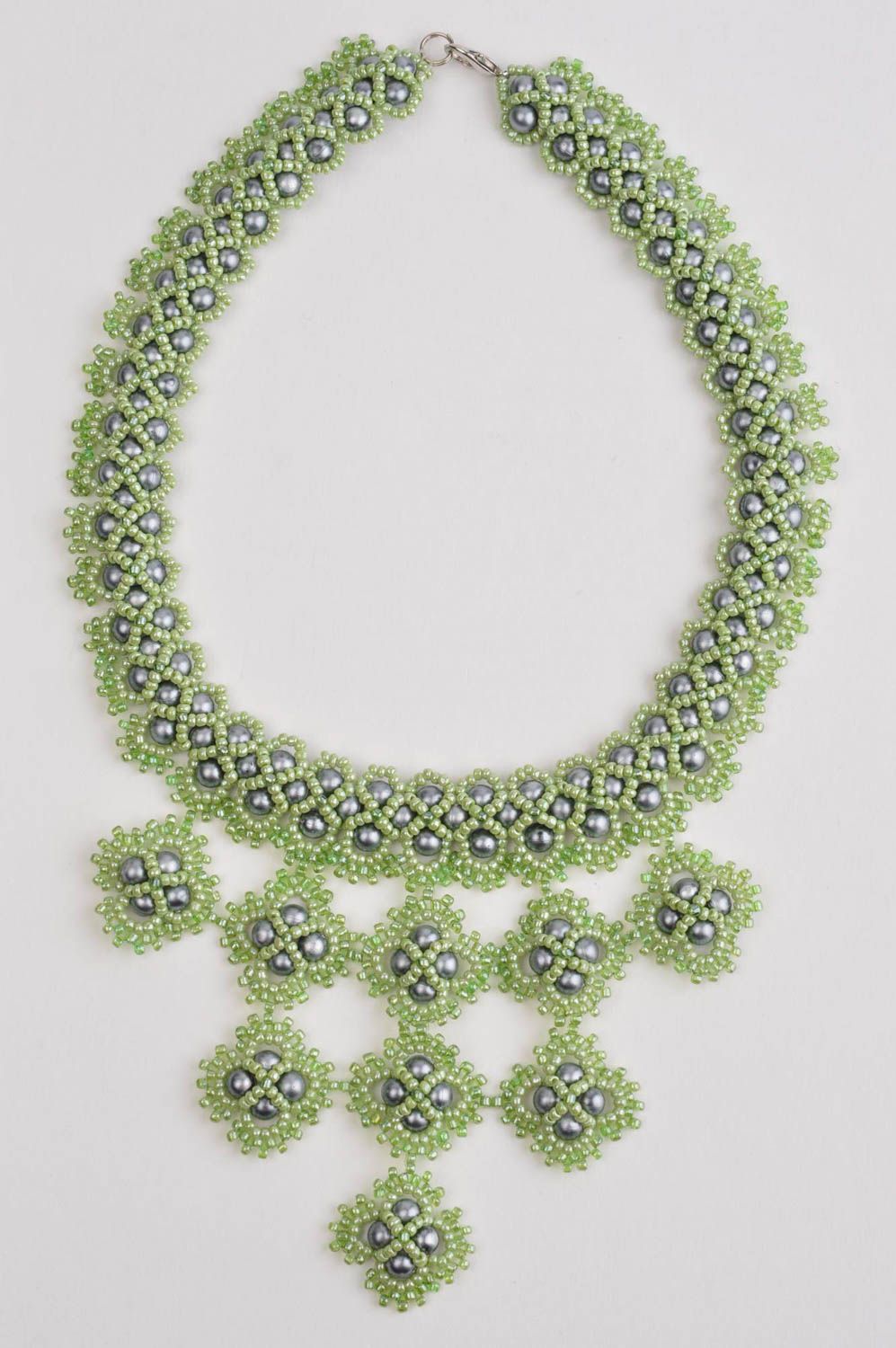 Schmuck Halskette handgemachter Schmuck Accessoire für Frauen Collier Kette grün foto 4