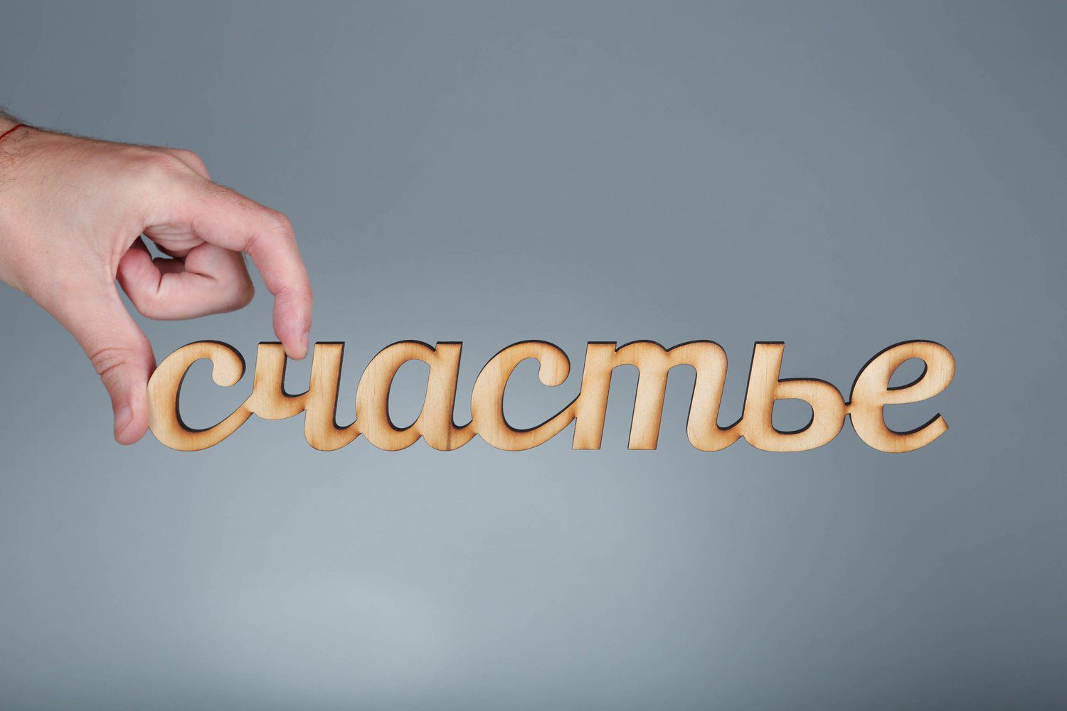 Chipboard-lettering made of plywood Счастье photo 1