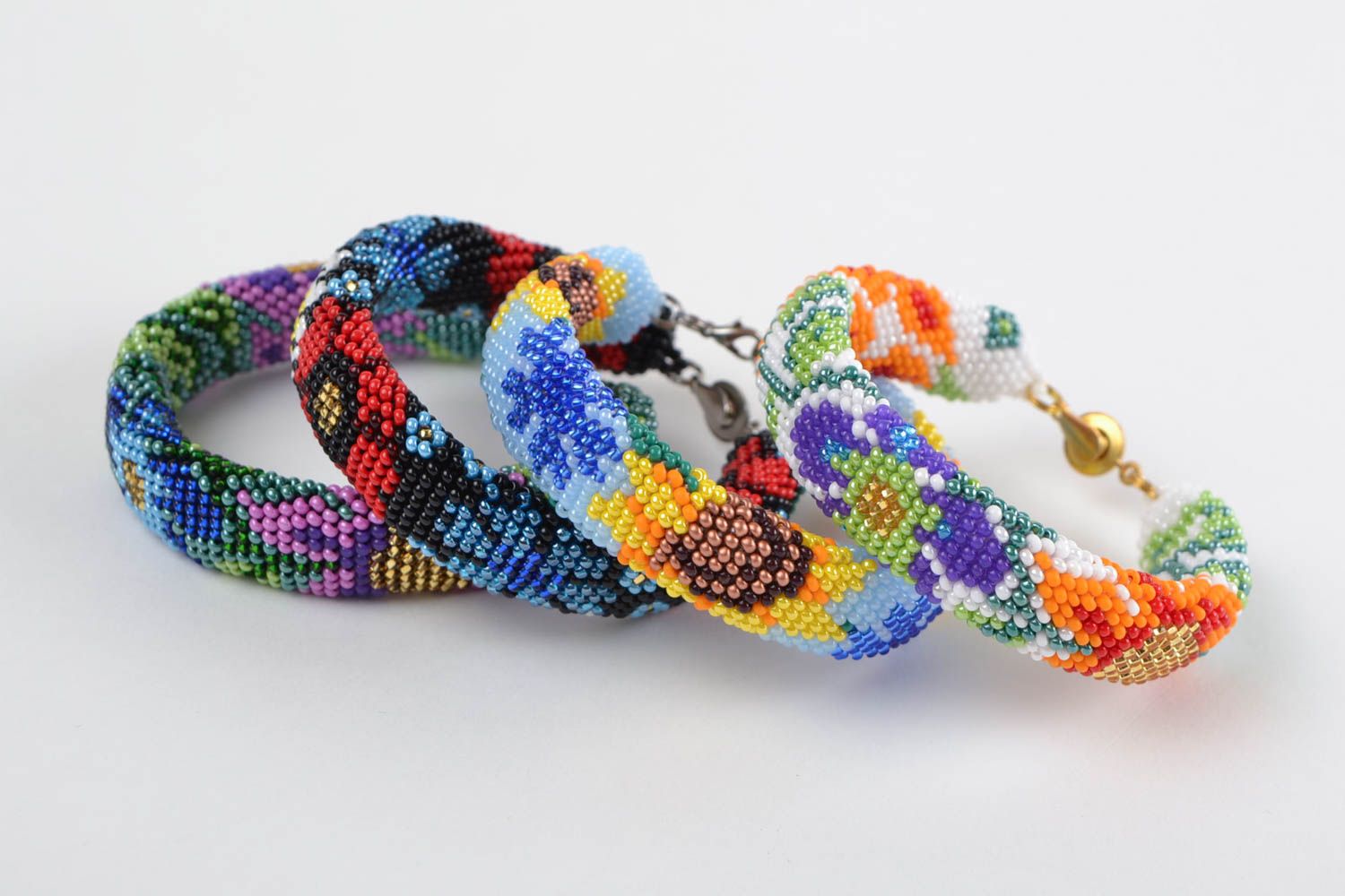 Bracelets spirales Bijoux fait main Cadeau femme 4 pièces originaux à fleurs photo 5