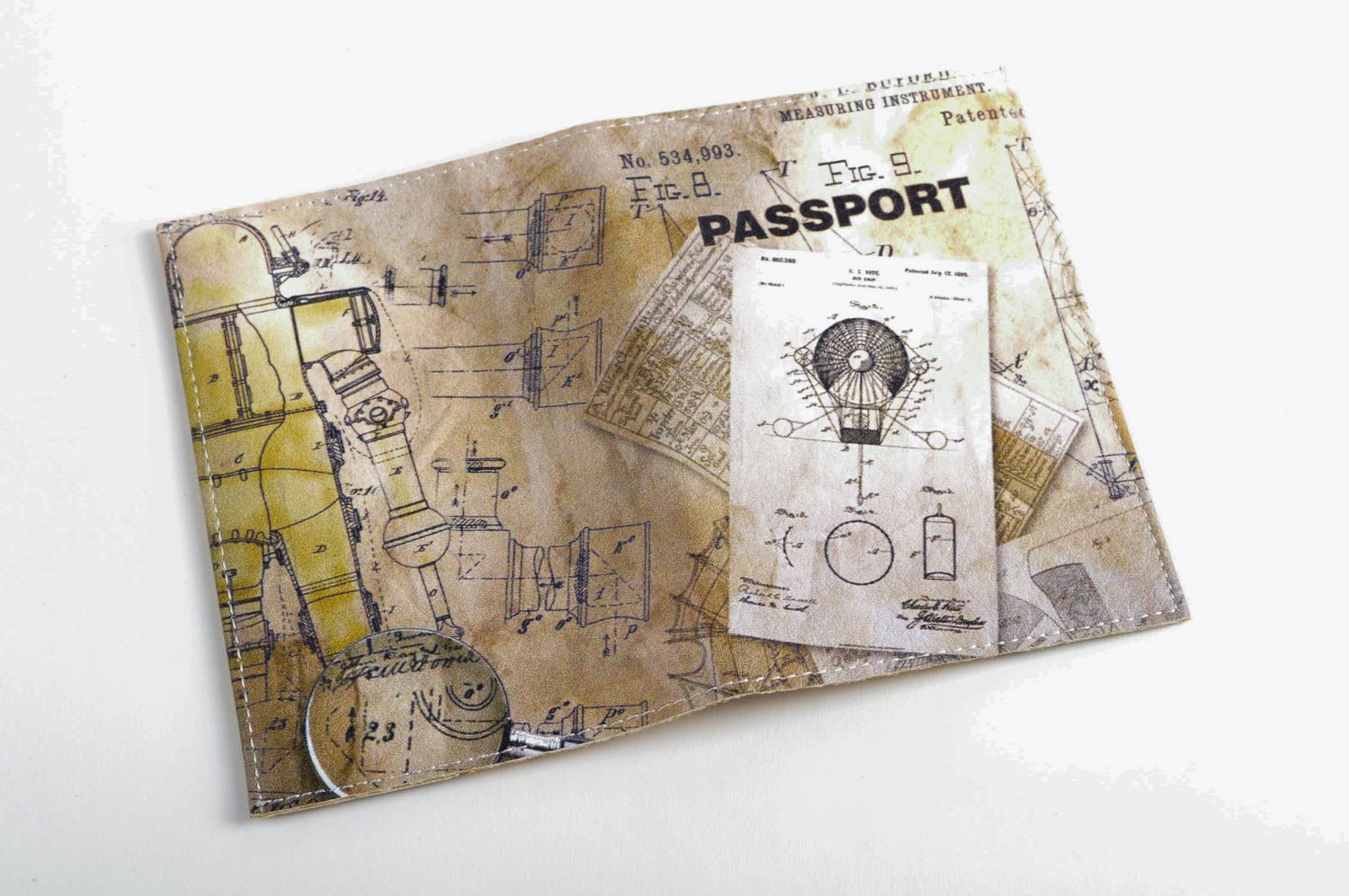 Unusual handmade passport cover leather cover for documents gift ideas photo 4