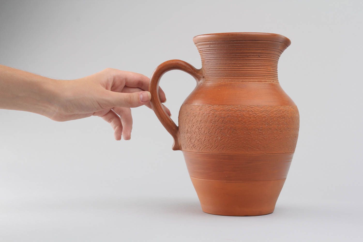 Ceramic terracotta 100 oz water pitcher 0,9 lb photo 2