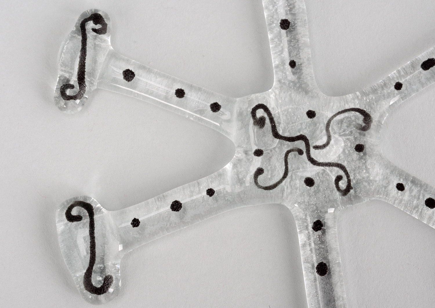 New Year's decoration Snowflake with black pattern photo 2