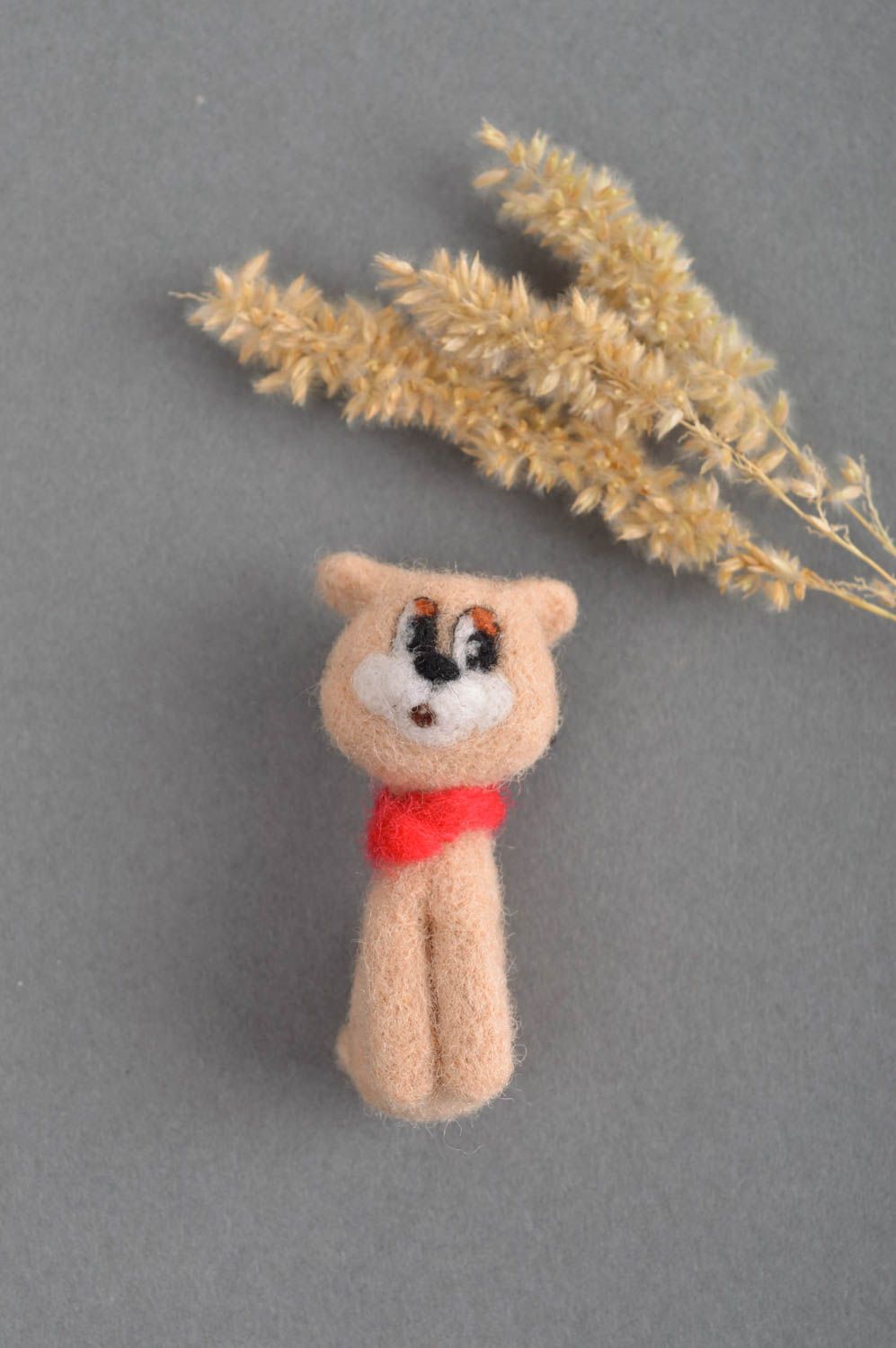 Handgefertigt Brosche Tier Schmuck aus Filz Accessoire für Frauen Katze foto 1