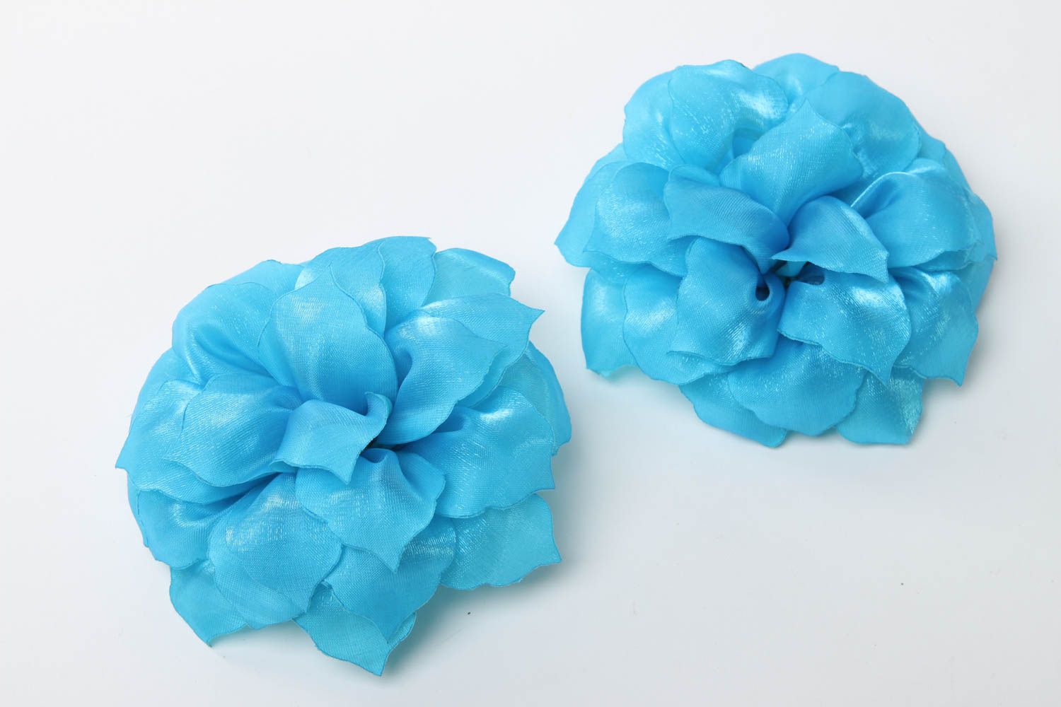 Blumen Haargummi in Blau handmade Schmuck 2 Stück Mädchen Haarschmuck originell foto 2