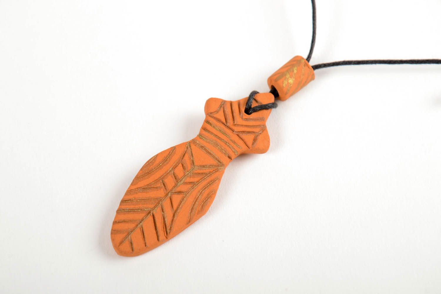 Handmade clay pendant designer pendant unusual accessory gift for women photo 4