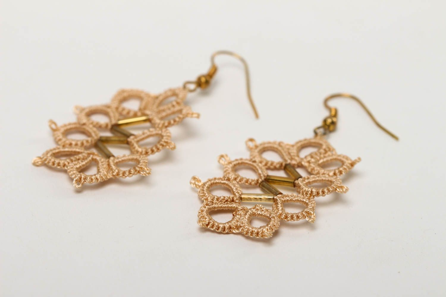 Womens handmade tatting earrings woven earrings costume jewelry designs photo 3