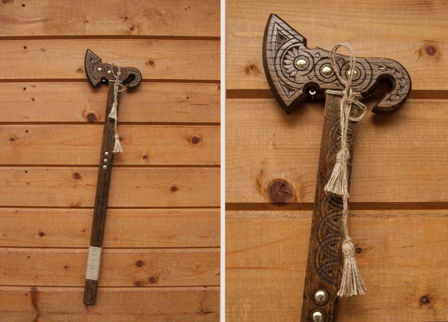 Decorative axe with metal inlay photo 1