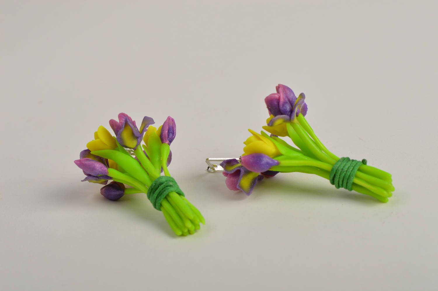 Blumen Ohrringe handgemachte Ohrringe Stecker schöner Polymer Schmuck originell foto 5