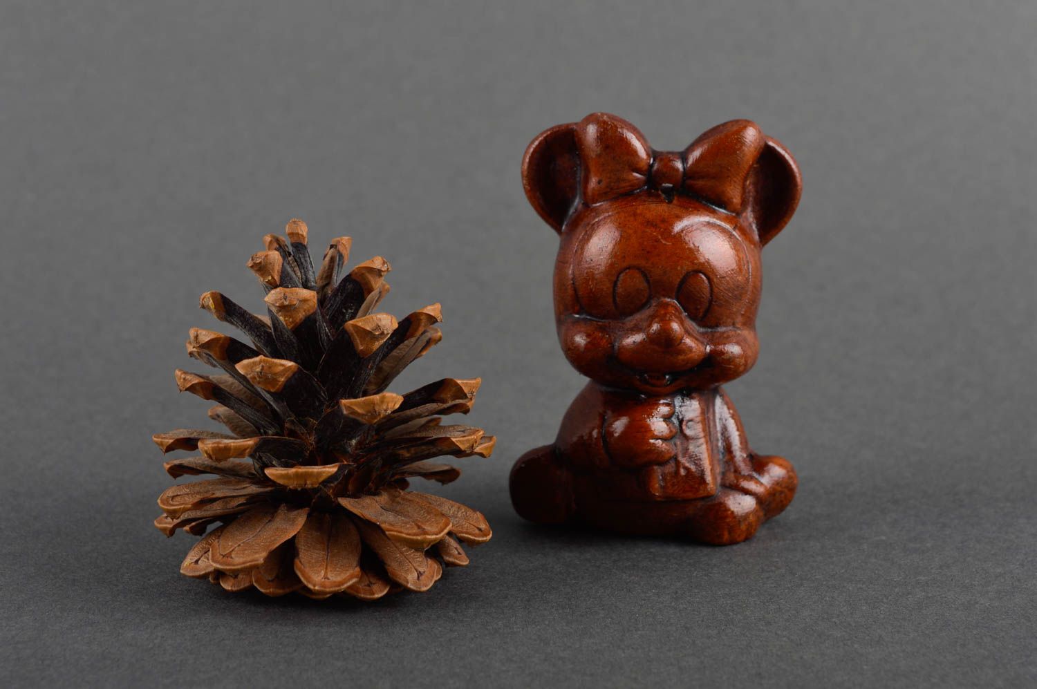 Handmade Keramik Figur Mini Spielzeug Dekoideen Wohnzimmer Kinder Geschenk Maus foto 1