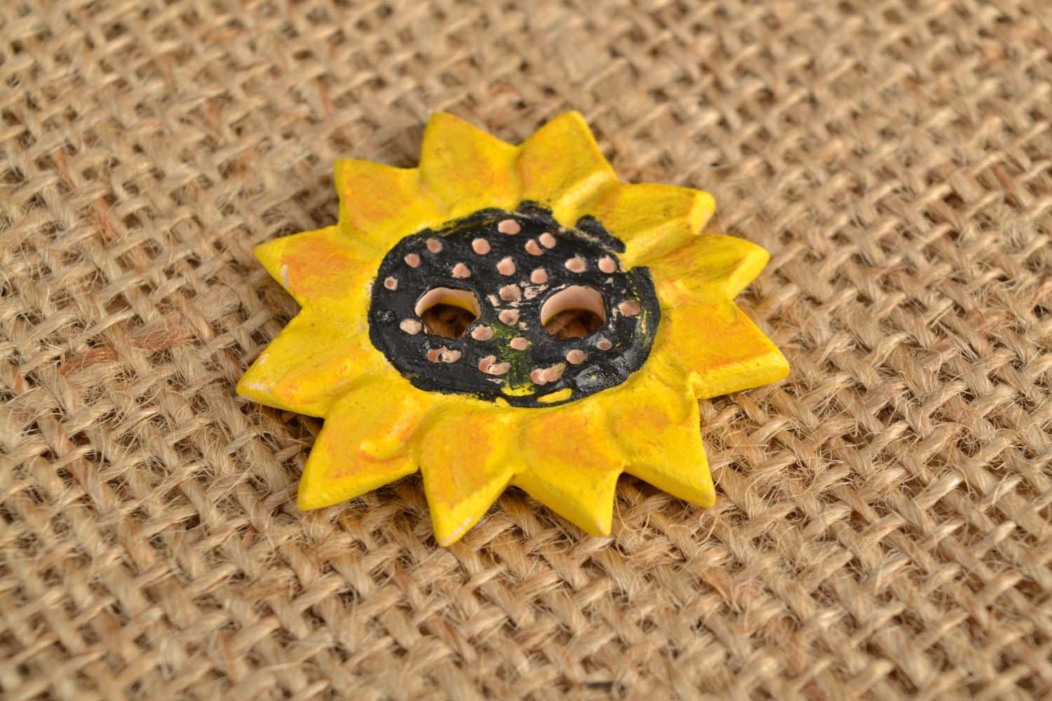 Knopf aus Keramik Sonnenblume foto 1