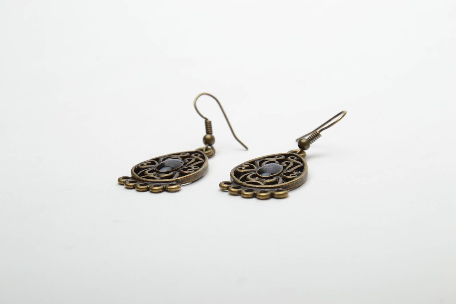 Vintage earrings with natural flowers photo 4