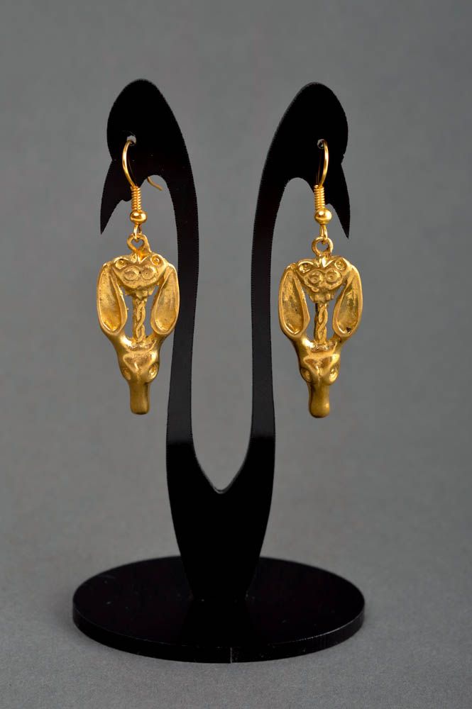 Metall Schmuck handmade ungewöhnlich lange Ohrhänger Ohrringe für Damen schön foto 1
