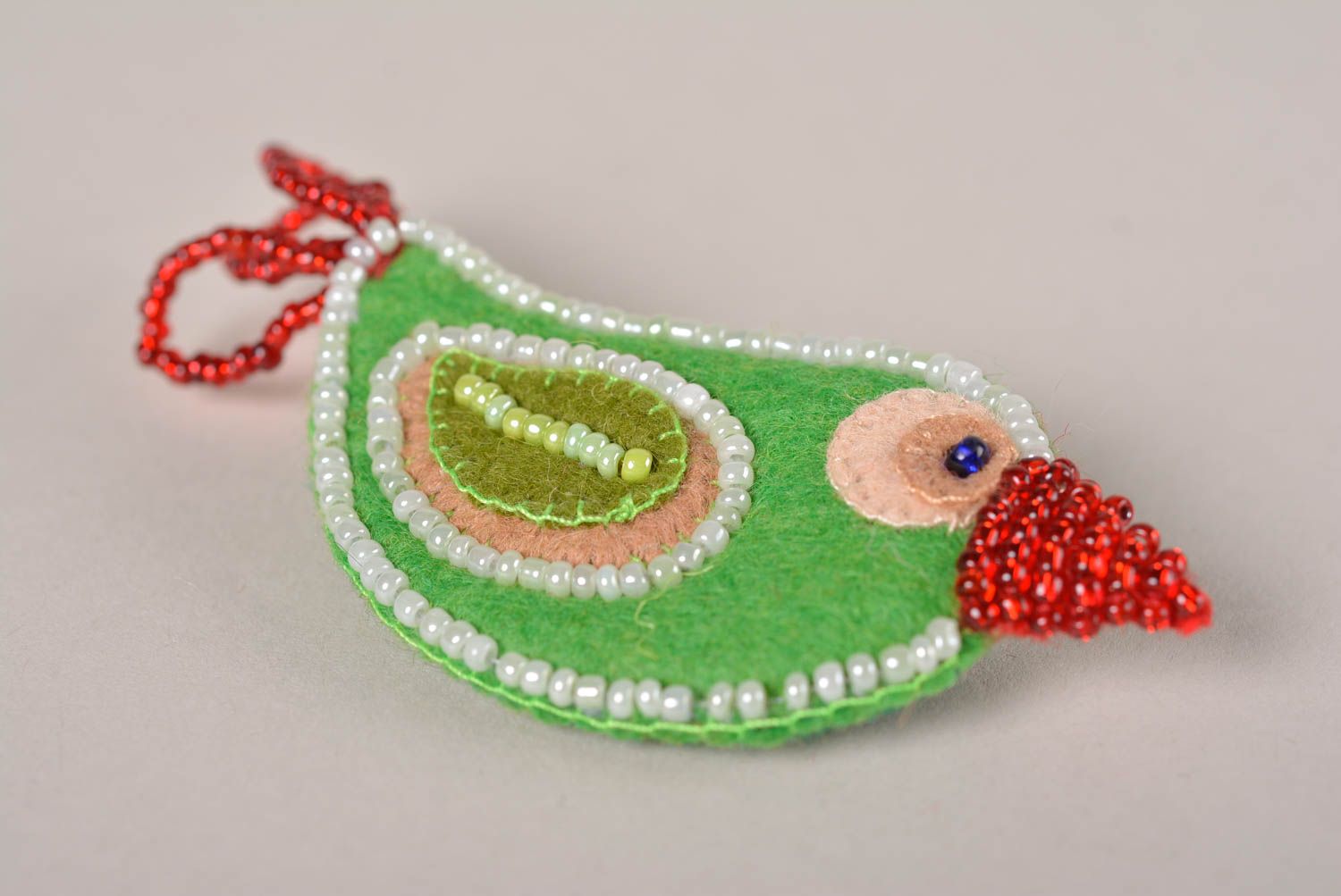 Broche oiseau Bijou fait main textile design original Accessoire femme photo 5