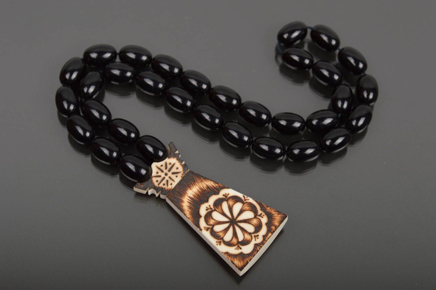 Handmade rosary bone rosary designer accessory unusual gift accessory for men photo 1