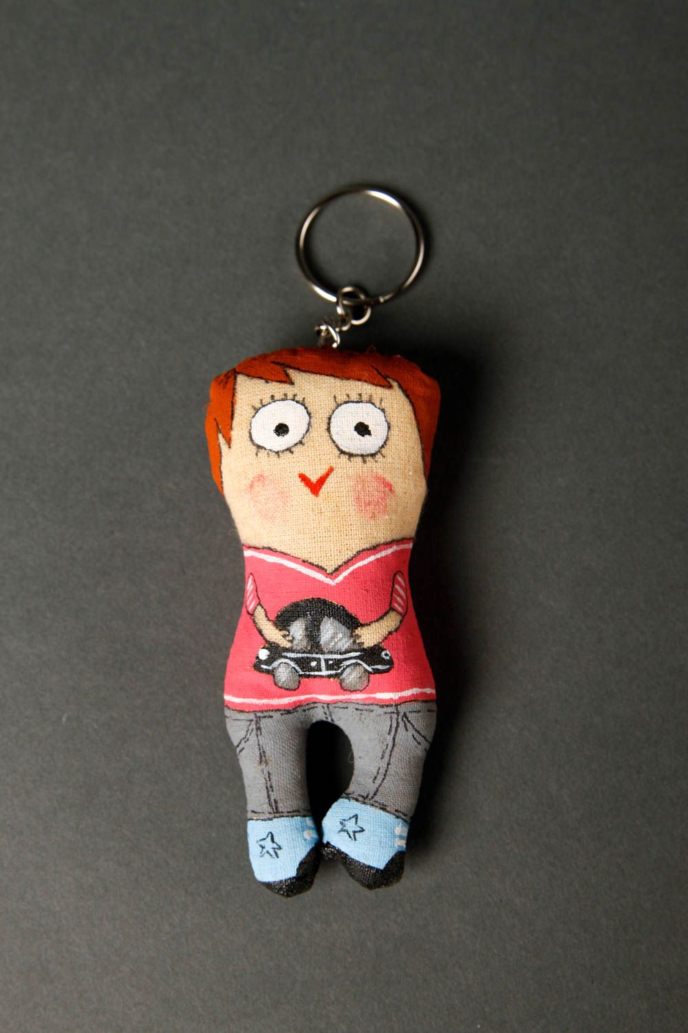 Handmade keychain unusual keychain gift ideas textile accessory for car photo 3
