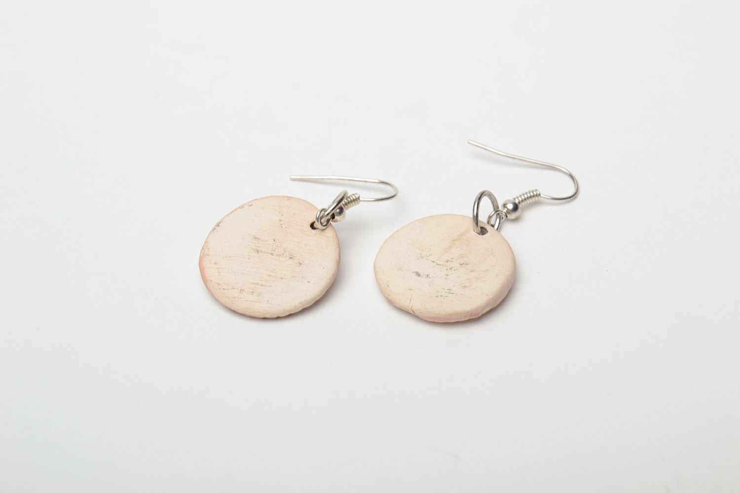 Ceramic earrings in the shape of buttons photo 5